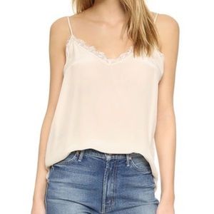 NWT Anine Bing Silk Camisole with Lace Detail in Nude
